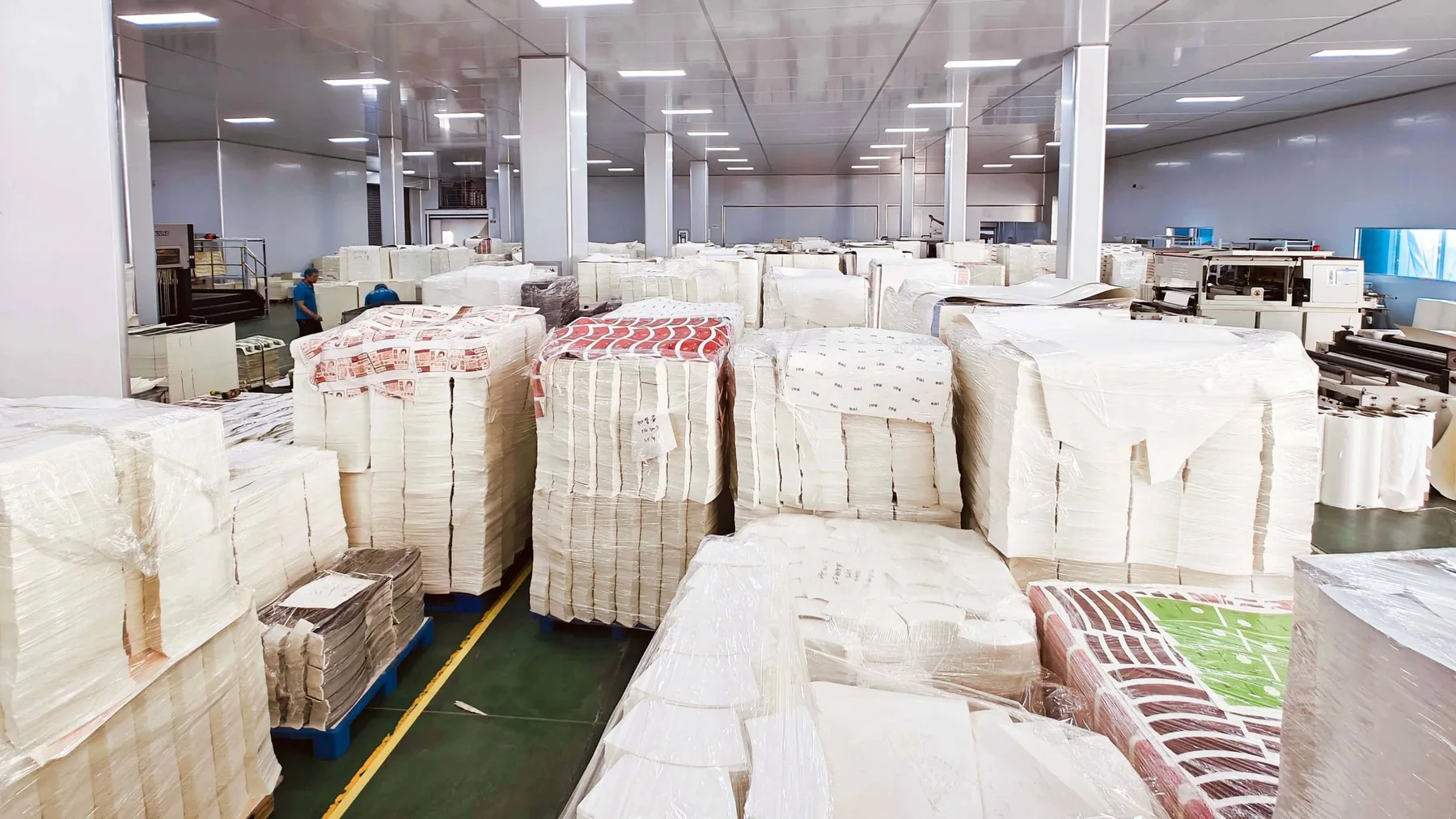 Semi-finished packaging awaiting inspection