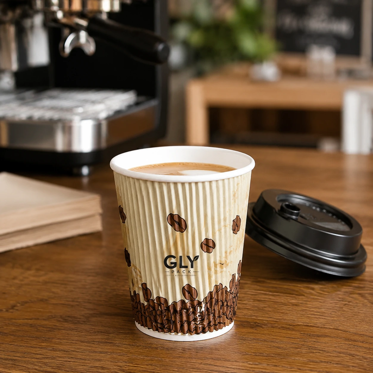 8 oz Ripple Coffee Cups – Insulated Disposable Hot Drink Cups