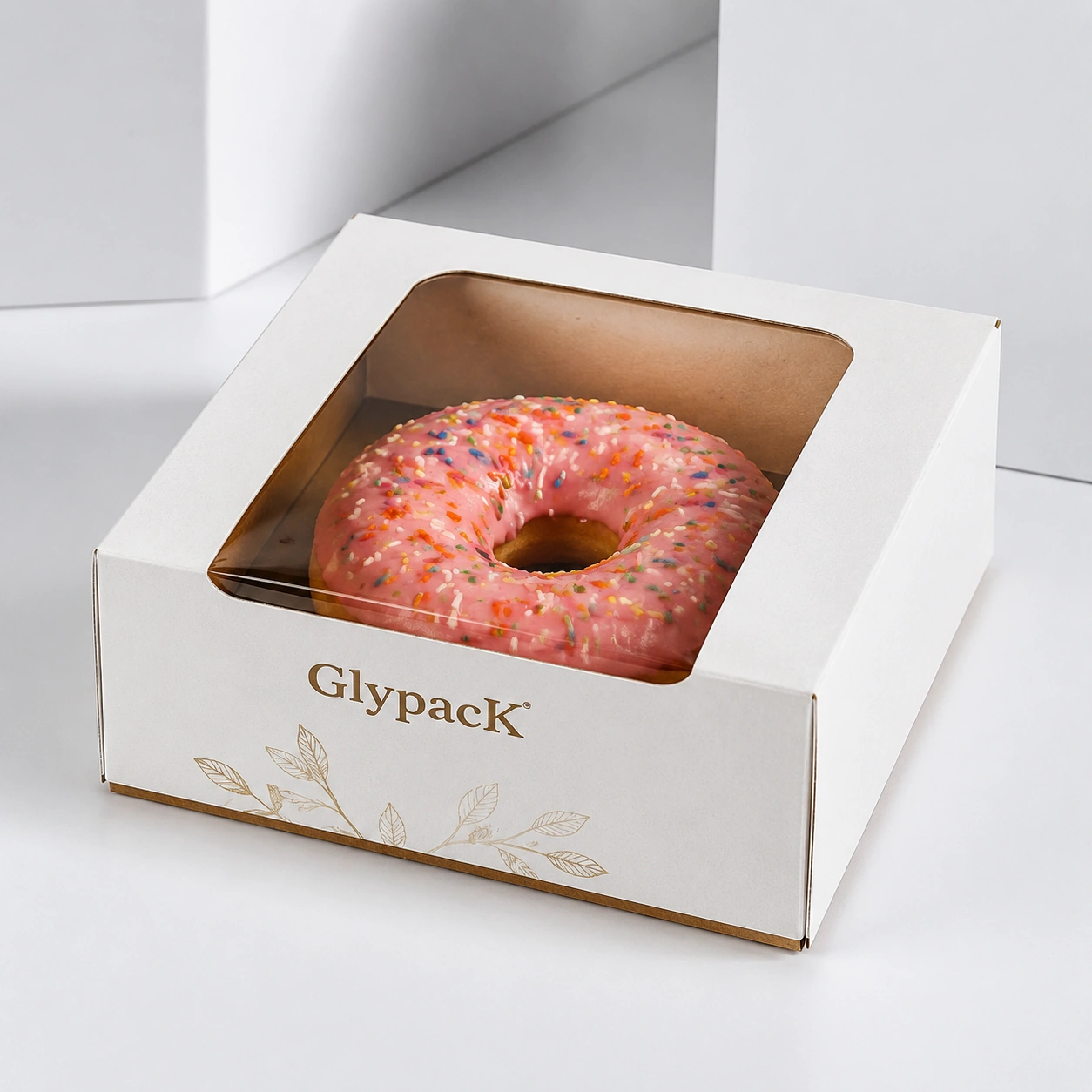 Custom Biodegradable Sandwich Hotdog Burger Snack Food Paper Packaging Disposable Individual Donut Box with Logo