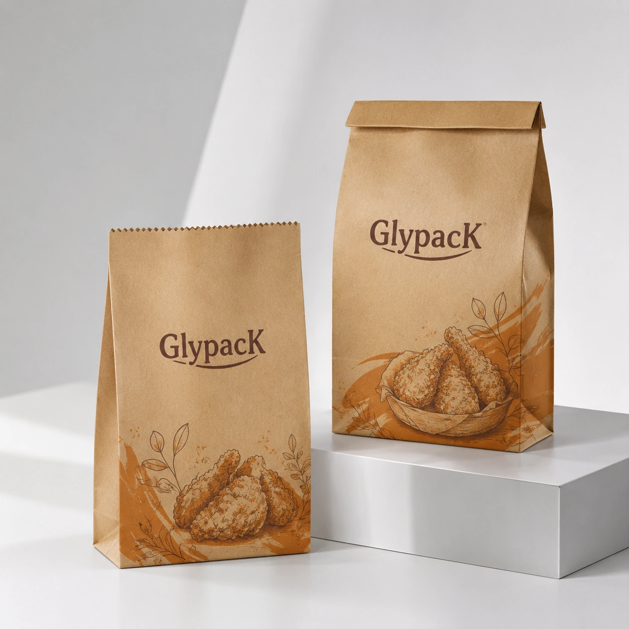 Custom Design Color Logo Content Kraft Paper Packet for Snacks Fried Chicken Handmade Gifts Packaging Envelope Pocket