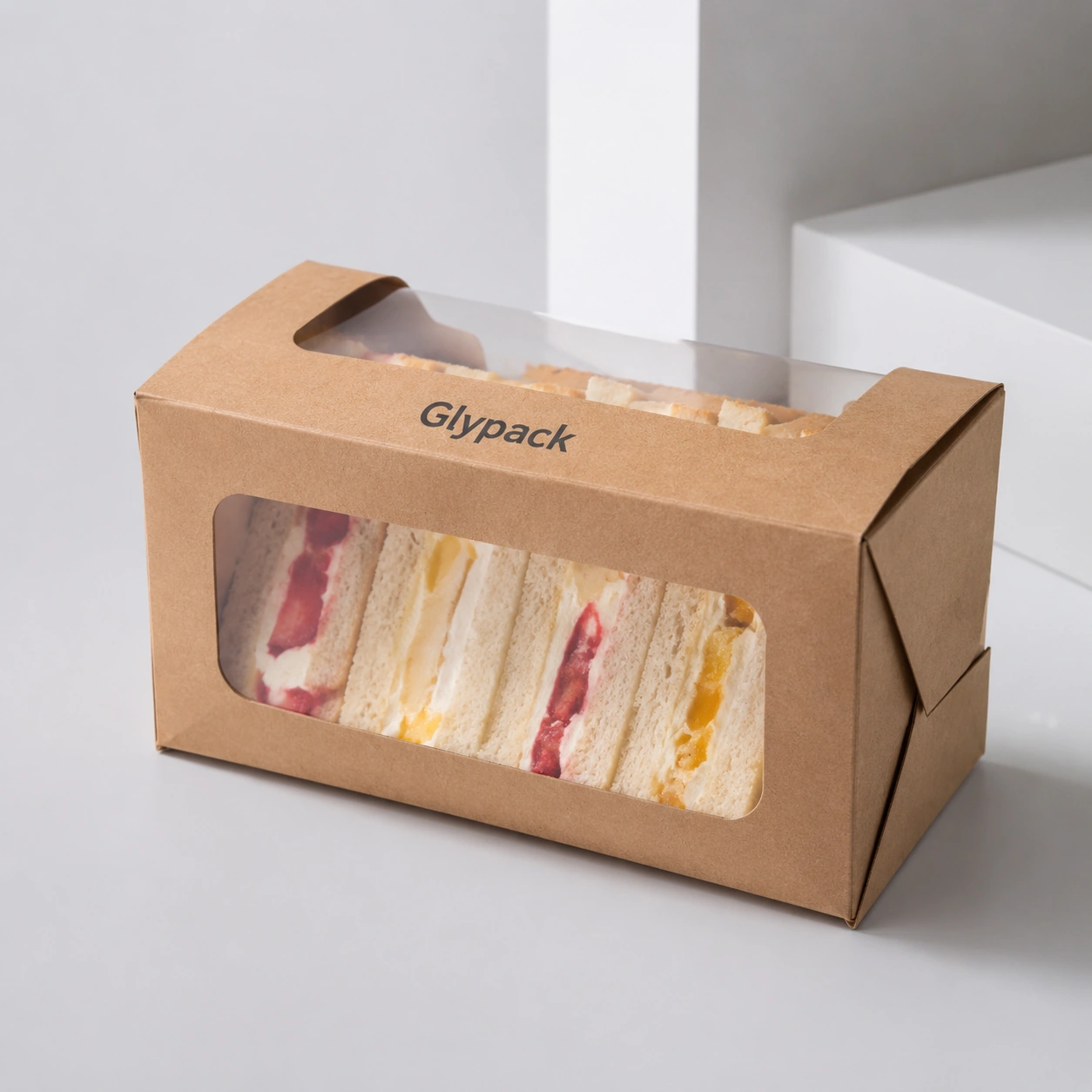 Custom Logo Kraft Paper Sandwich dessert cake Packing box Food Assortment Picnic Food Packaging Carton