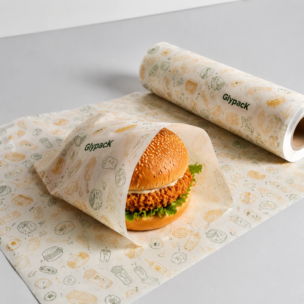 Custom Logo Print Disposable Wrapping Food Sheet Wax Deli Sandwich Packaging Burger Hamburger Wrap Greaseproof Paper for Food