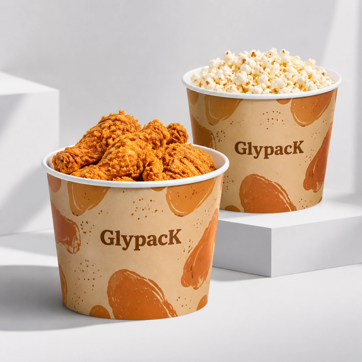 Custom Printed Bucket Paper Wraps for Fried Food Packaging
