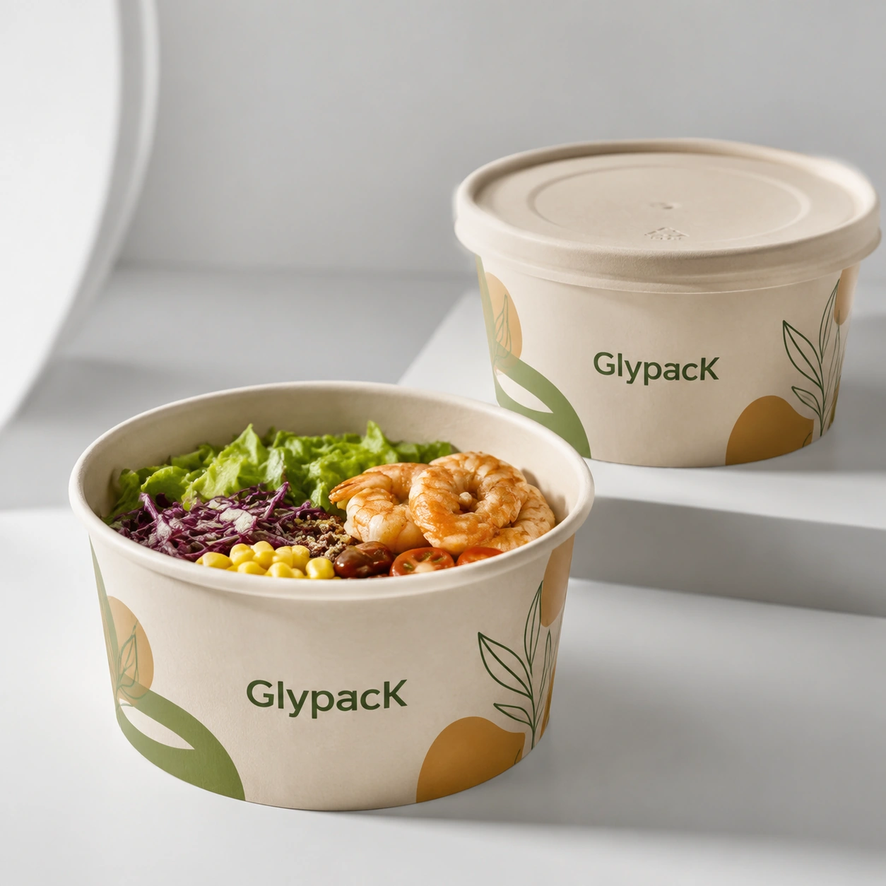 Custom Printed Paper Bowls for Salads, Soups, and Noodles