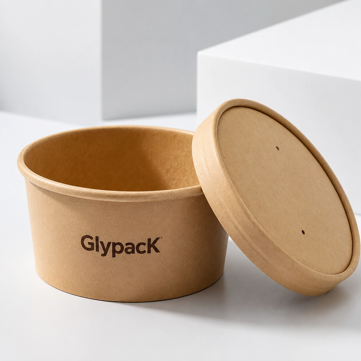 Eco-Friendly Kraft Paper Bowls with Lid for Food Packaging