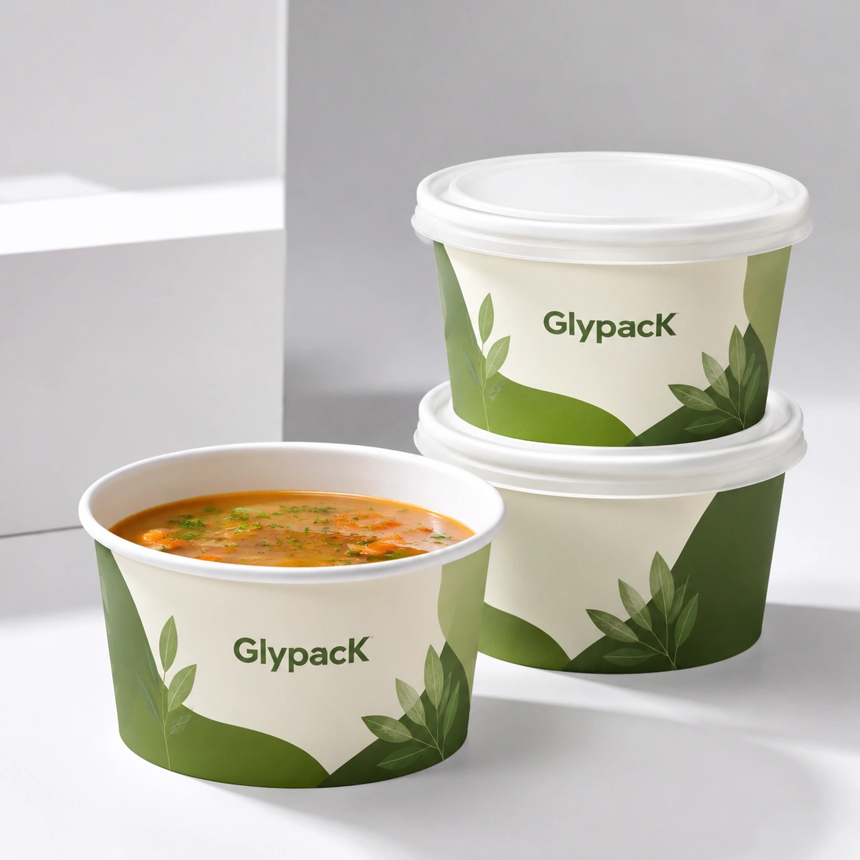 Eco-Friendly Paper Soup Bowls with Leak-Resistant Coating