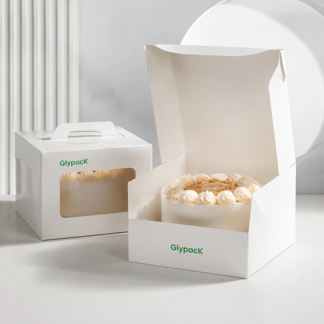 Elegant White Cake Boxes for Professional Bakery Packaging