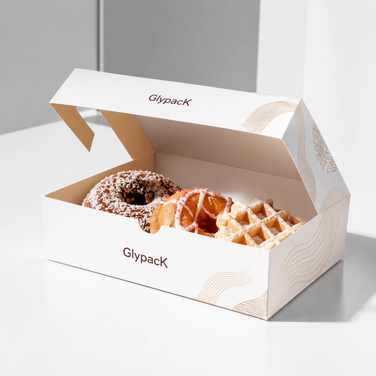 utCustom Printed Food Grade Foldable Pastry Takeaway Snack Cookie Donut Waffle Packaging Box