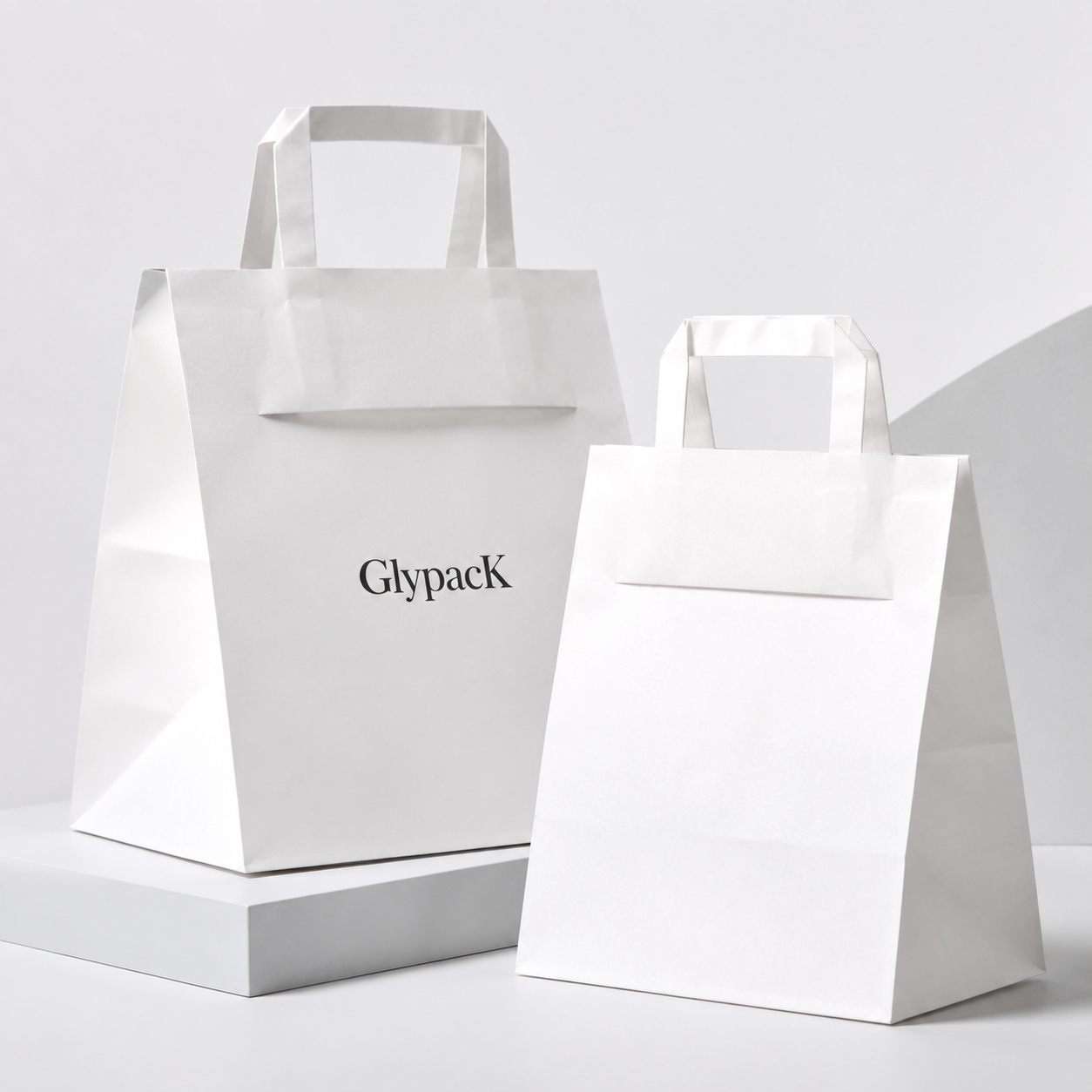 White Takeaway Bags for Clean and Modern Food Carry-Out Packaging