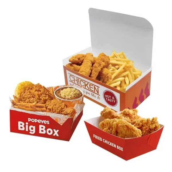 Custom Printed Food Box Packaging with Logo for Fast Food and Takeaway